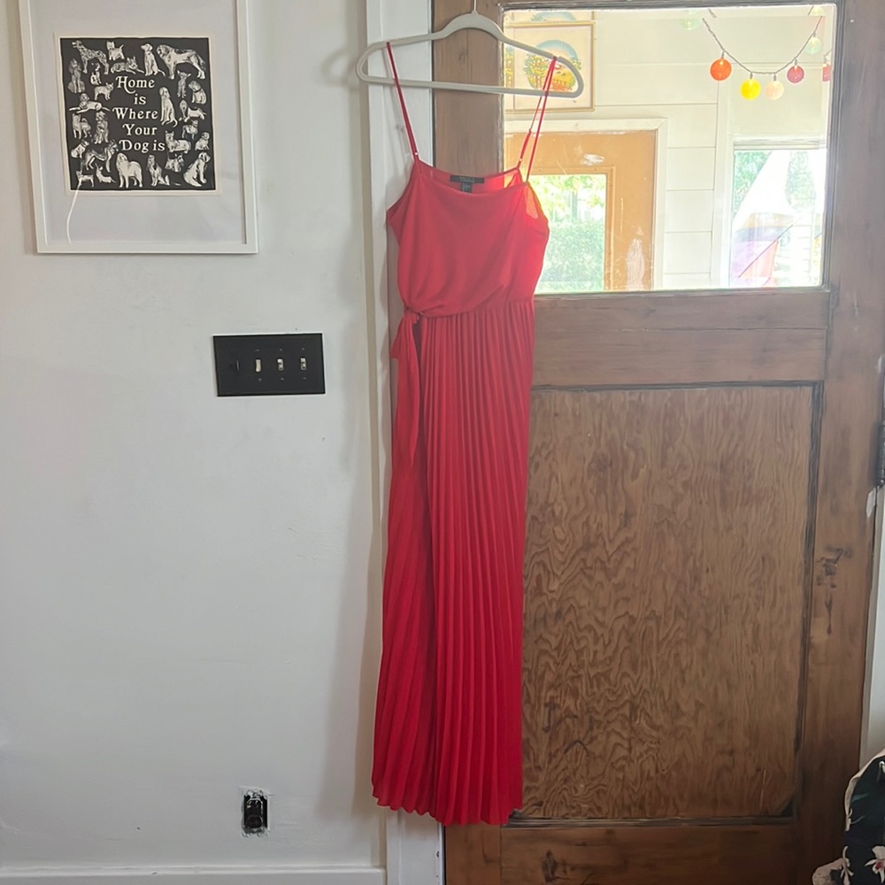 Long red dress